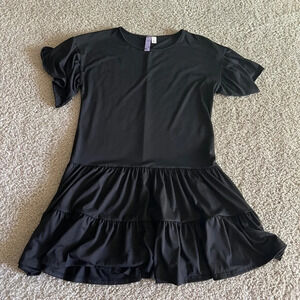 Black tiered ruffle dress